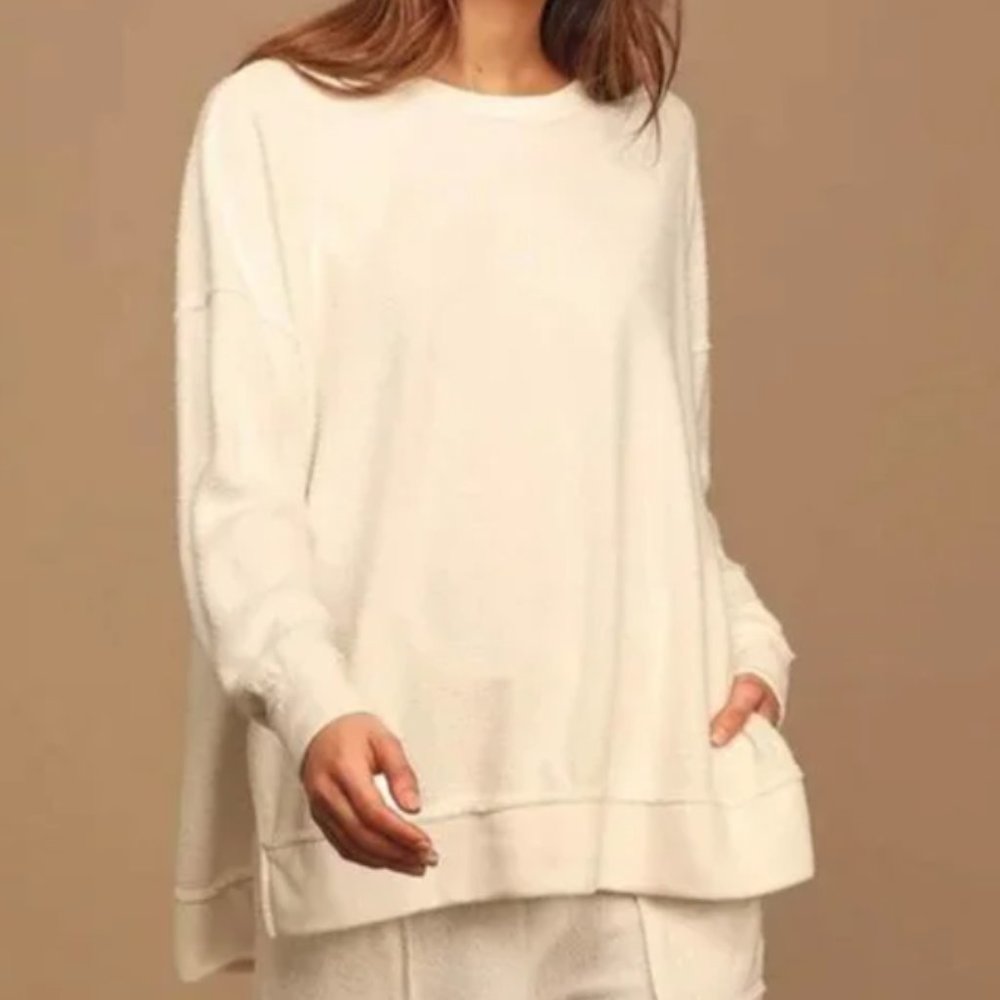 Lulu's Choosing Chill Fleece Knit Pullover